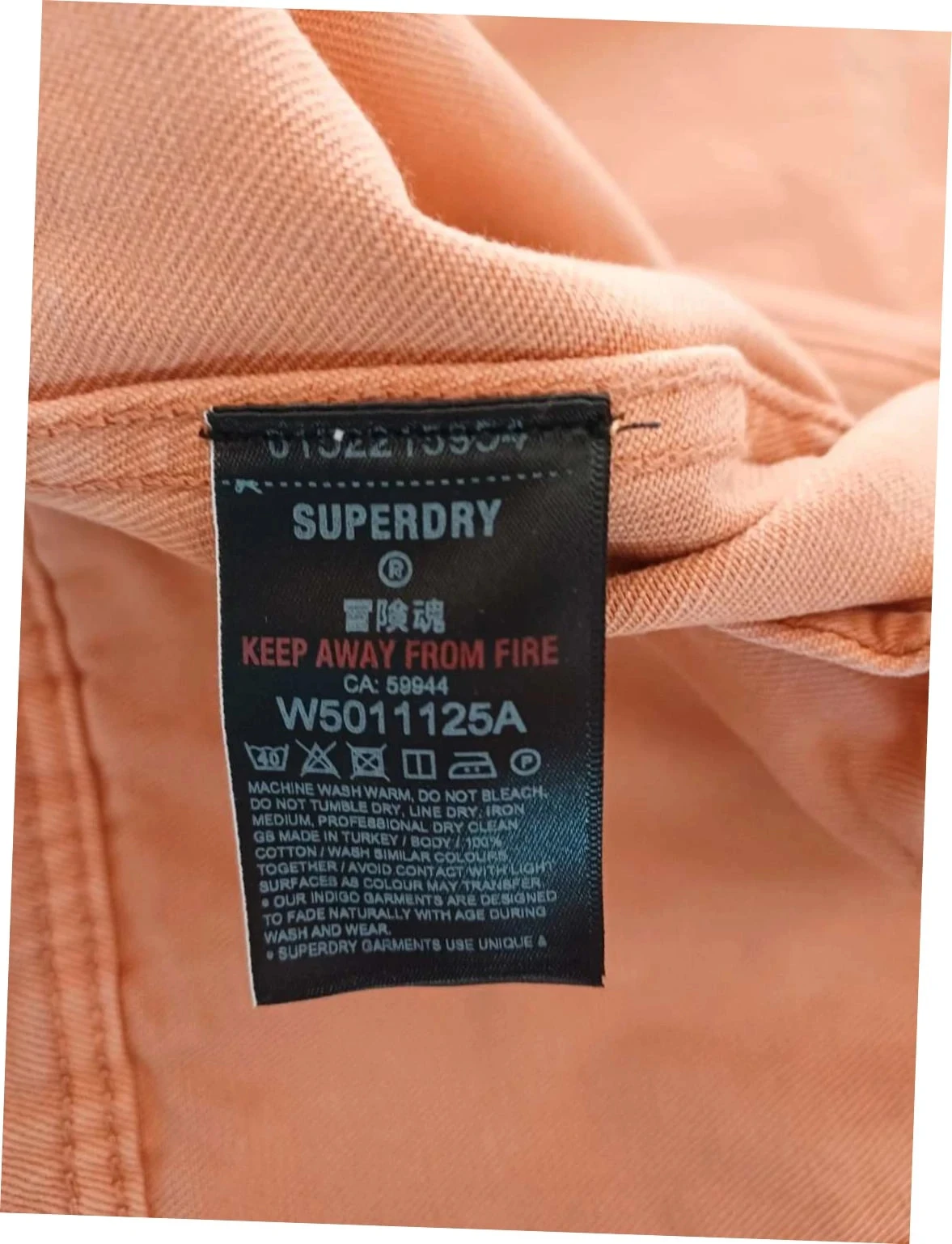 Chaqueta de mezclilla Superdry color pesca / coral pastel - T40 (L) – photo 7